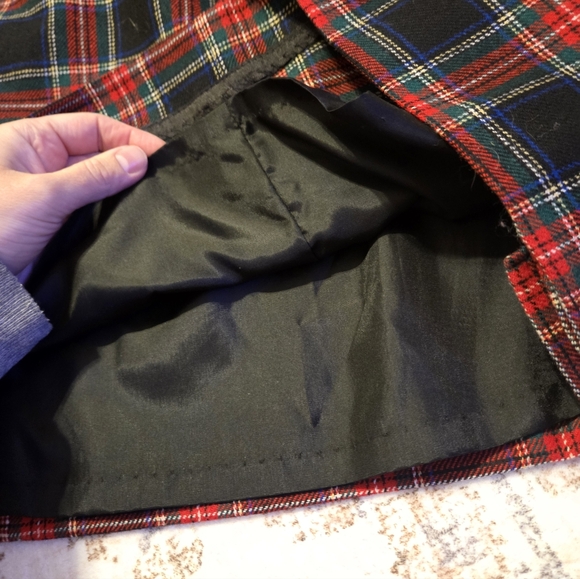 Vtg Pendleton Wool Black Stewart Tartan Skirt - Picture 3 of 9